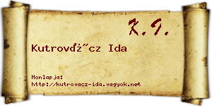 Kutrovácz Ida névjegykártya