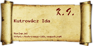 Kutrovácz Ida névjegykártya