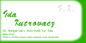 ida kutrovacz business card